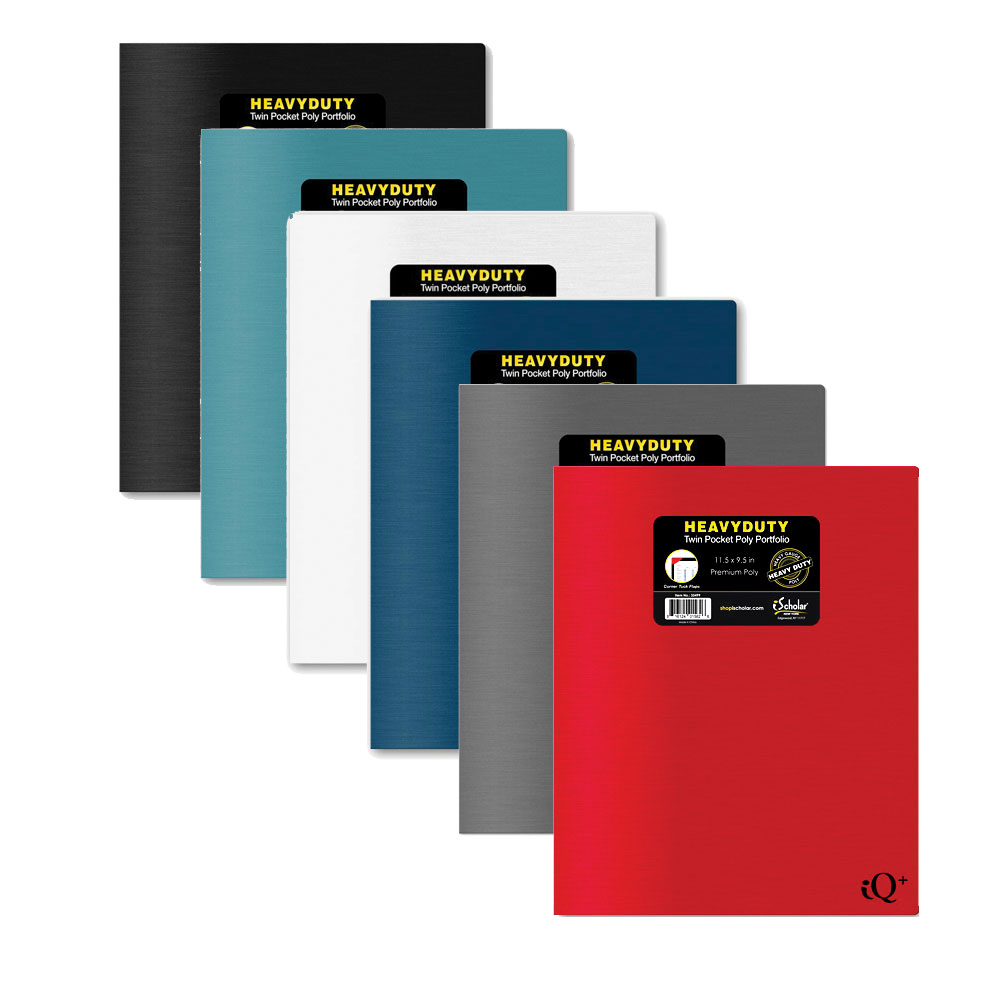 Heavy Gauge Poly Pocket Folders, Assorted Colors