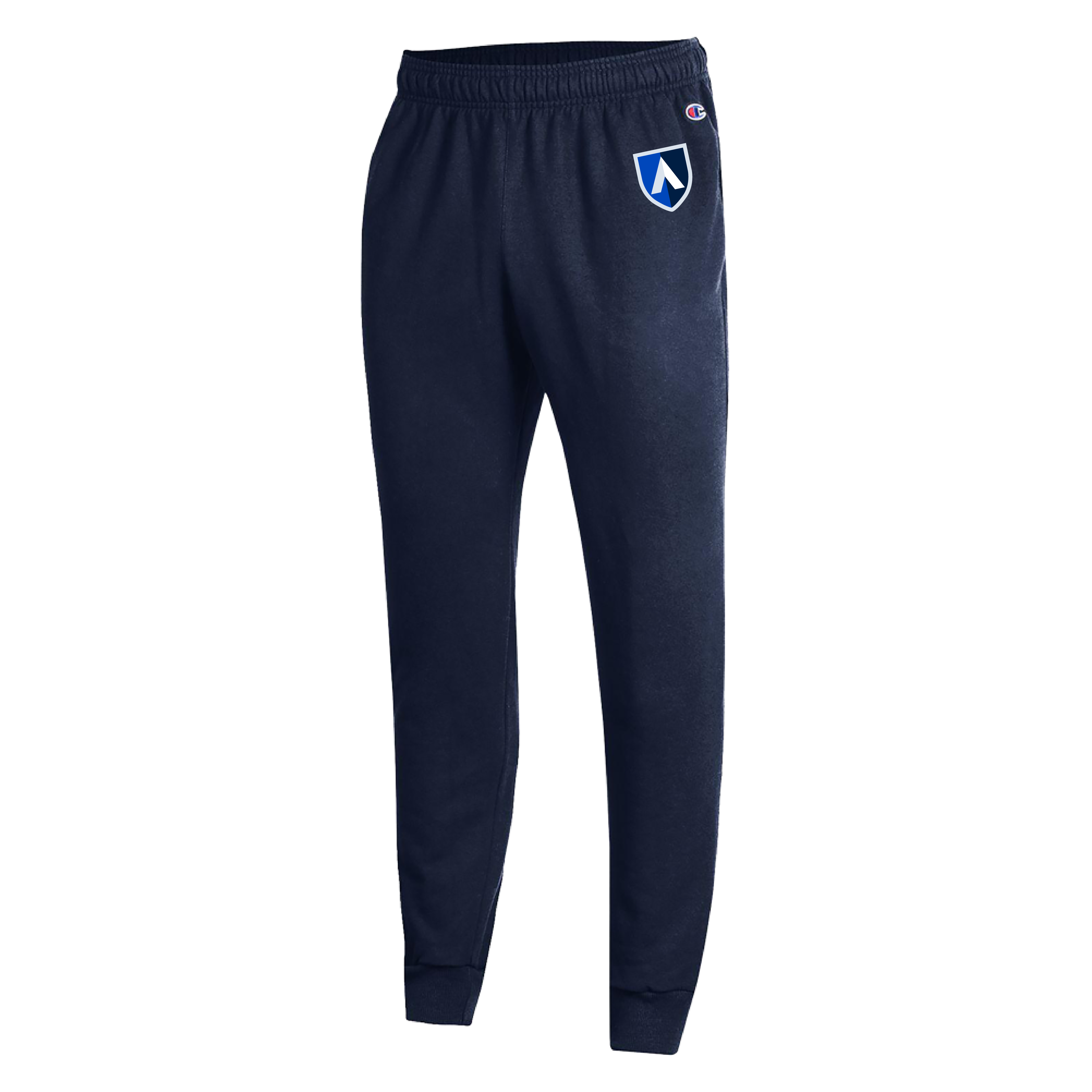 Aiken Technical Champion Navy Powerblend Fleece Jogger Aiken Technical College Shield
