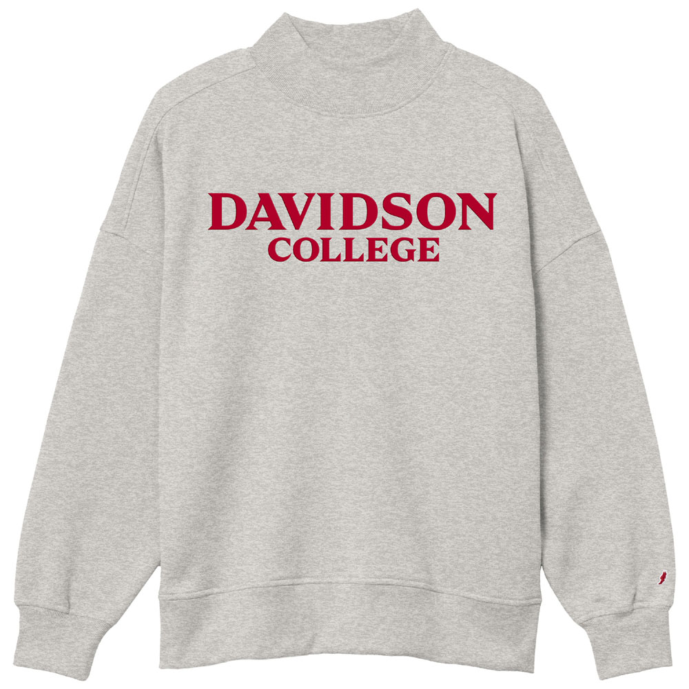 Women's League Davidson College Diana Mock Neck Grey Crew