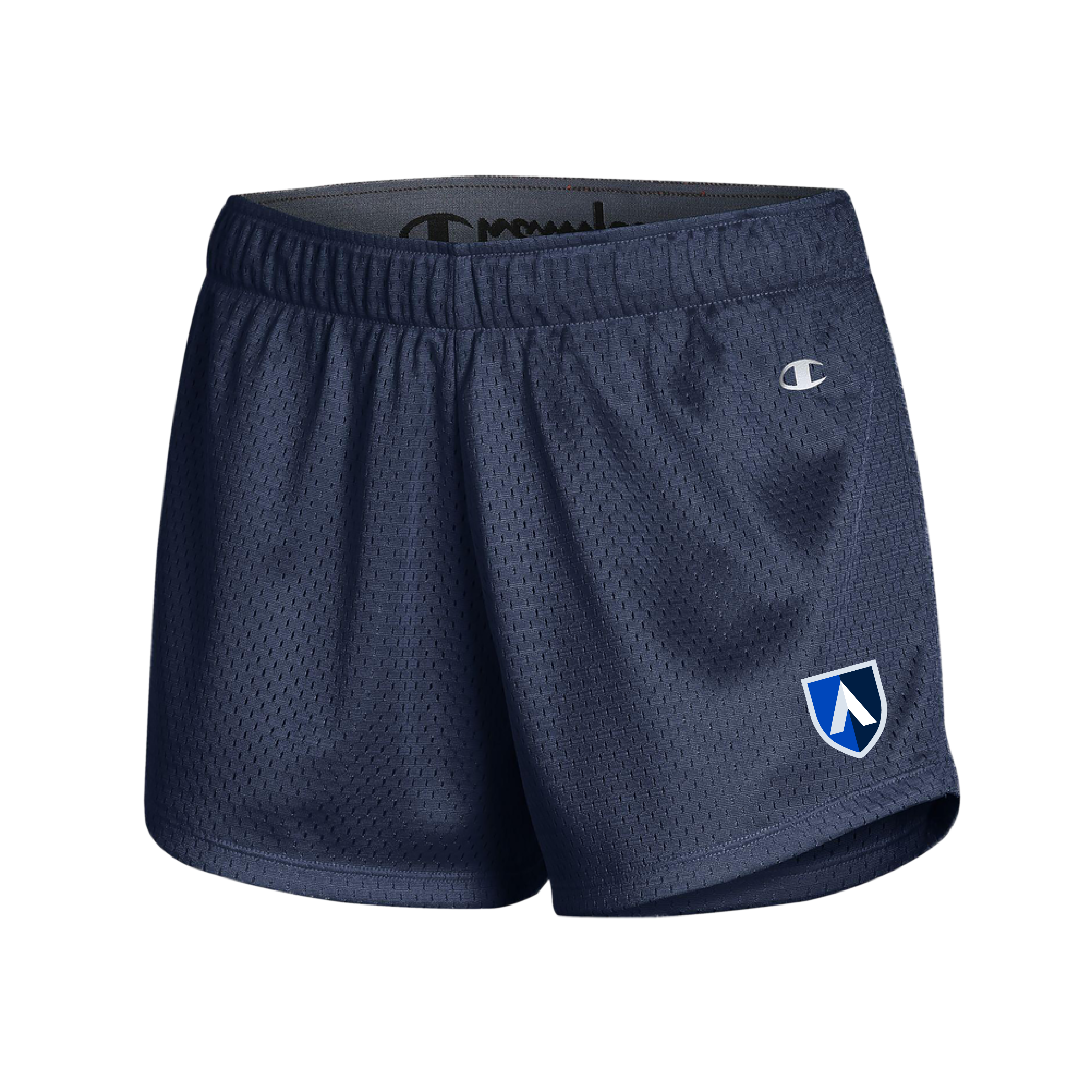 Aiken Technical Champion Womens Navy Mesh Short Aiken Technical College Shield