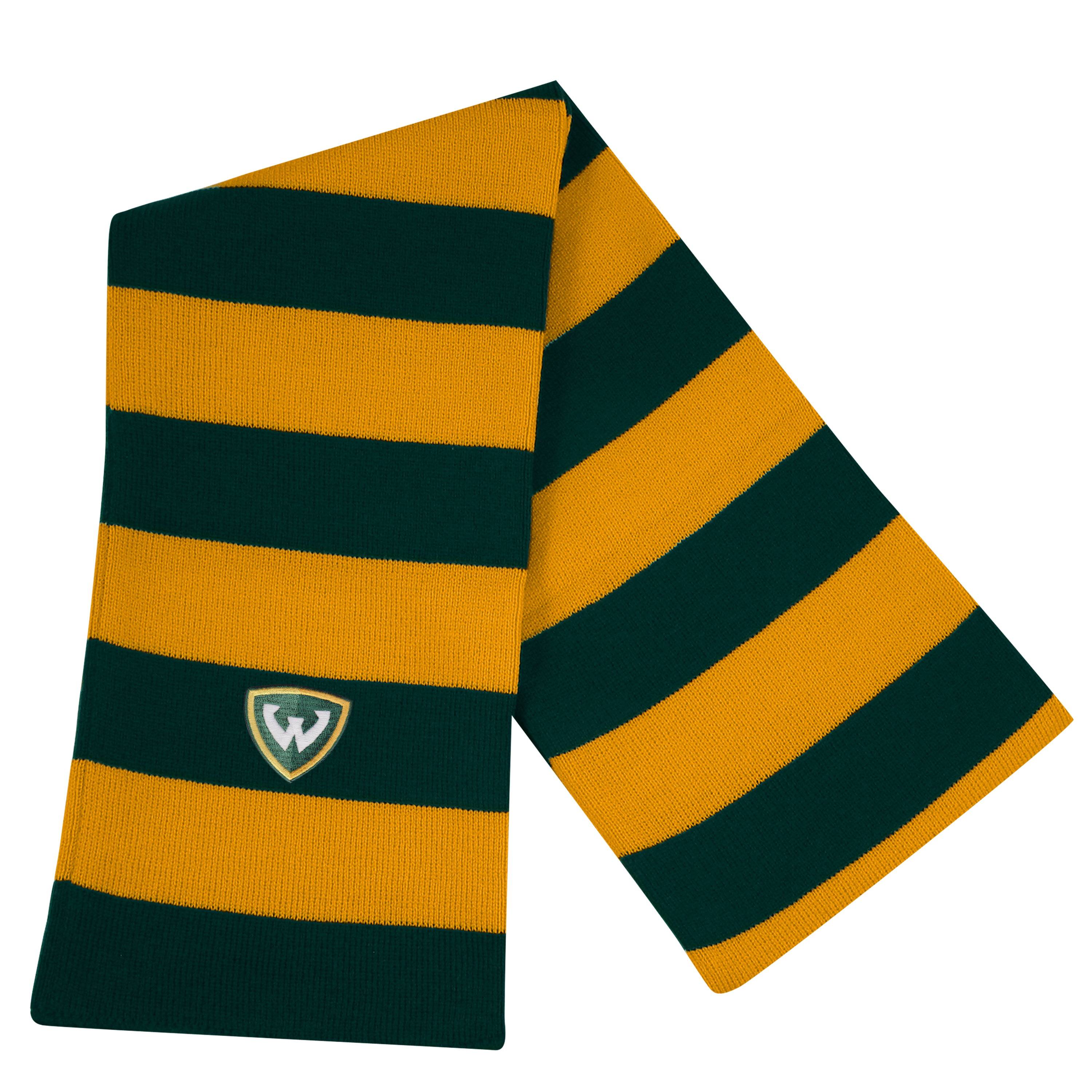 WSU Shield Rugby Striped Knit Scarf