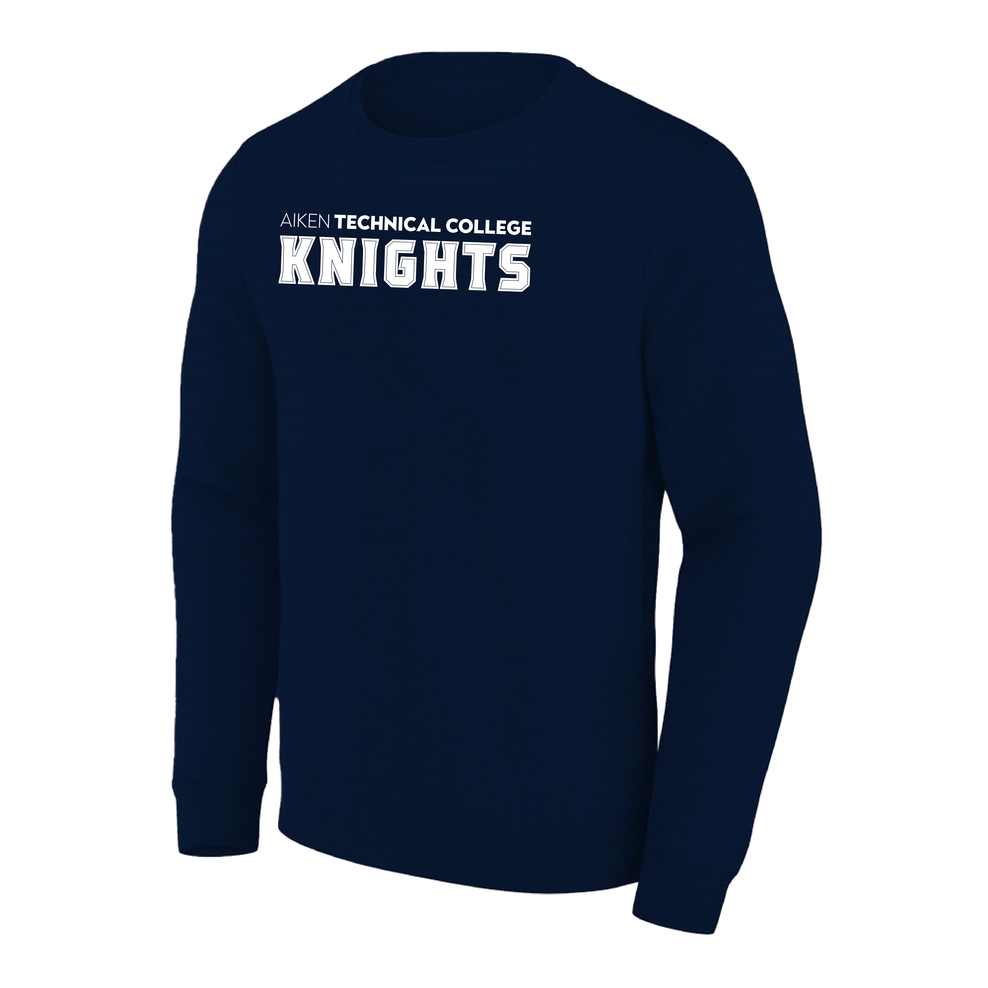 Aiken Technical Extended Navy Crew Aiken TC Knights Wordmark