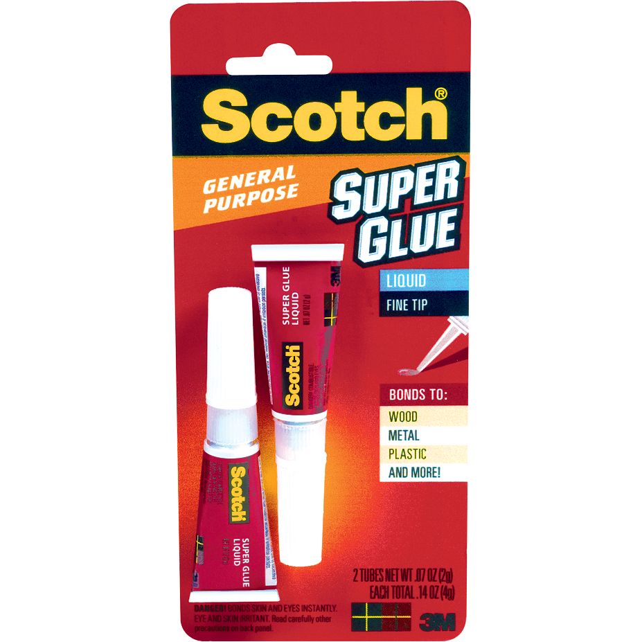 Scotch Super Glue Liquid Clear .07oz 2Pk BP