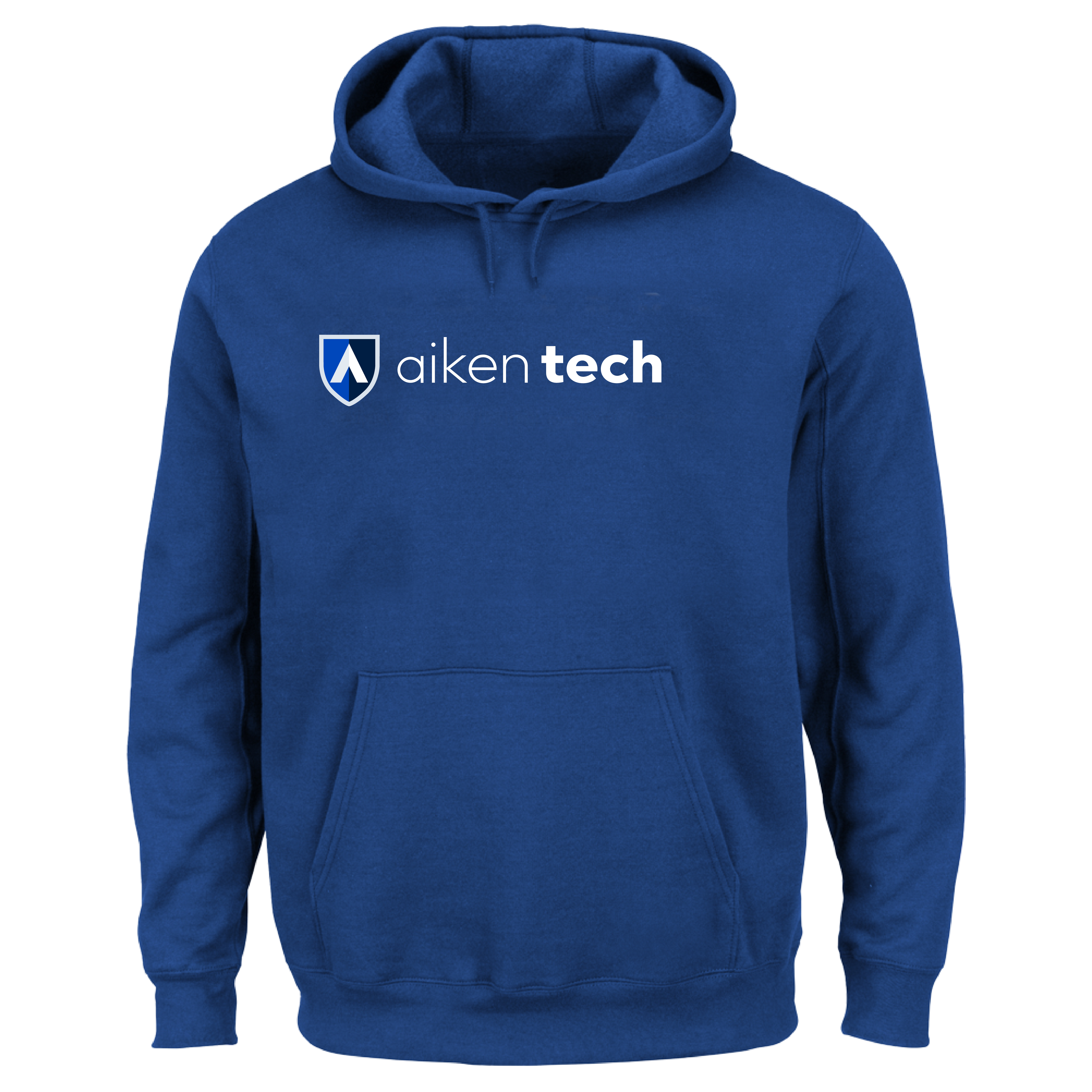 Aiken Technical Extended Royal Hoodie Aiken Technical College Secondary Mark Flat