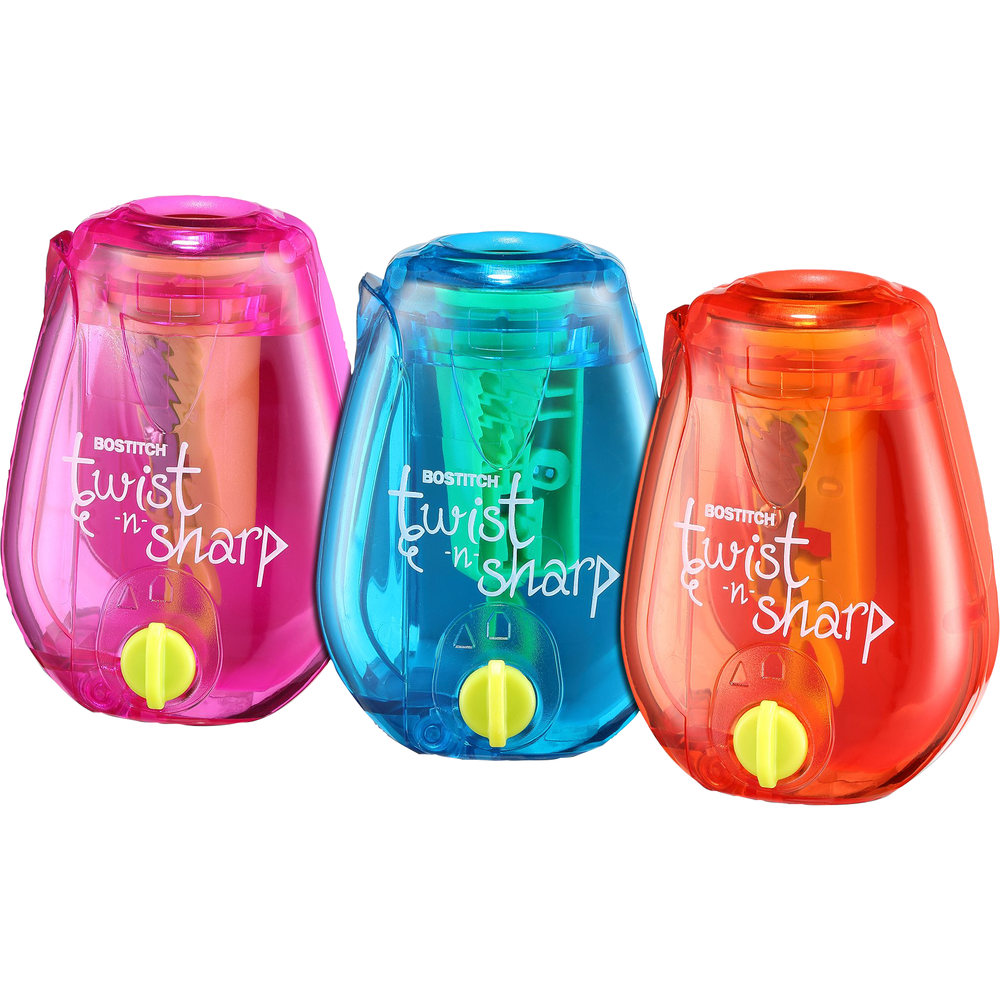 Bostitch Twist-n-Sharp Pencil Sharpener Assorted Colors 1pk