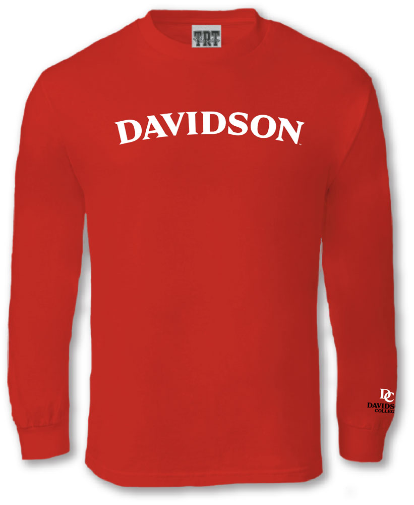 Davidson College Long Sleeve Red Tee