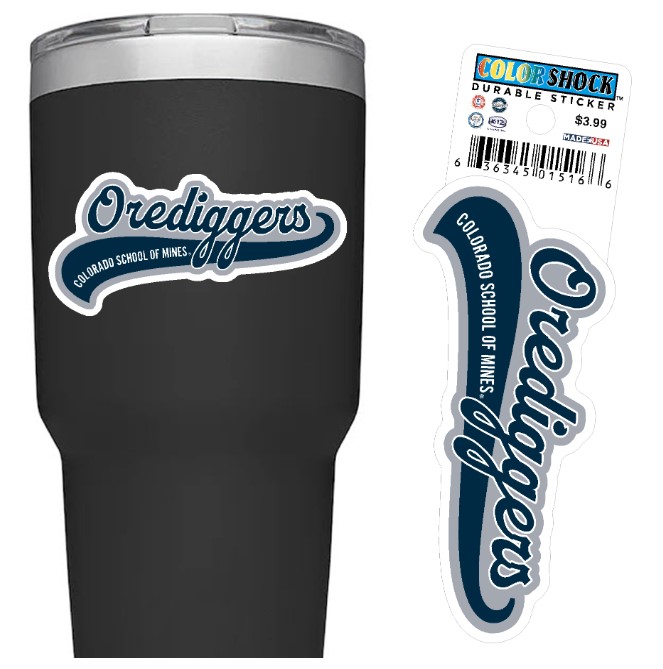 Colorado School of Mines Orediggers Script Sticker