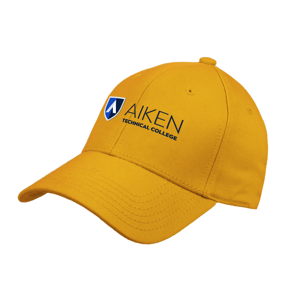 Aiken Technical Gold Structured Adjustable Pro Style Hat ATC Primary Mark Stacked