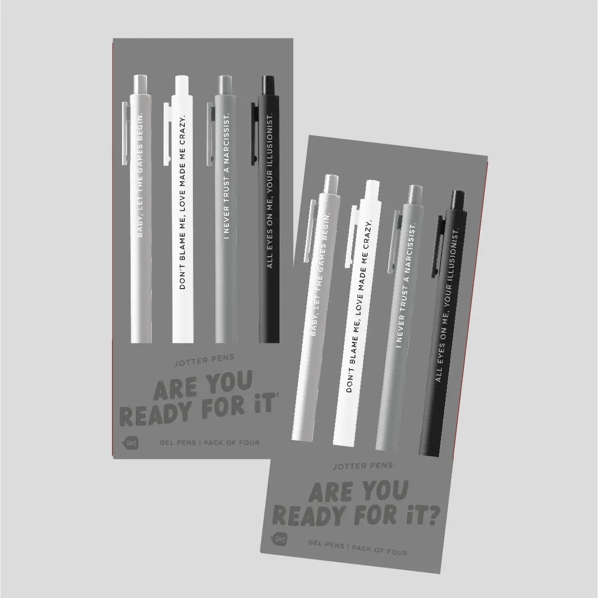 Swiftie Jotter Pen Set 4pk- Are You Ready For It? (Reputation)
