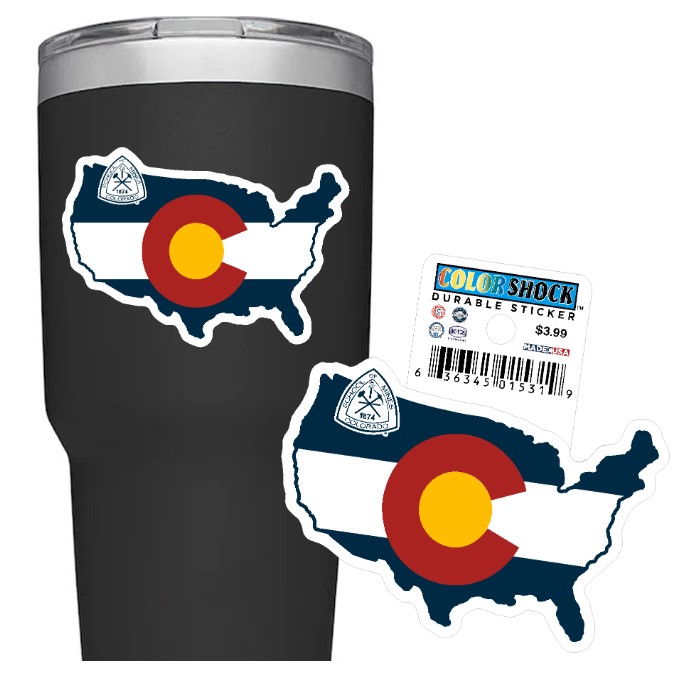 Colorado School of Mines Colorado Flag USA Outline Sticker