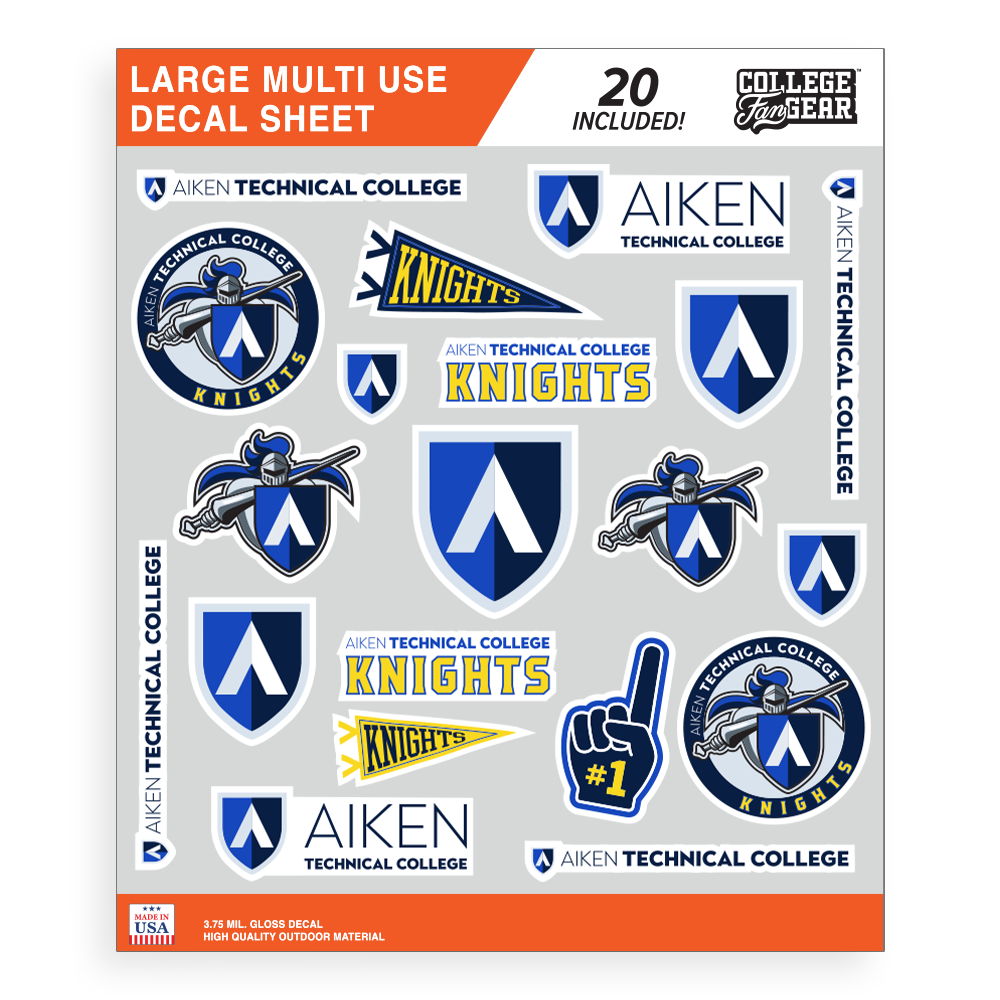 Aiken Technical Large Multi Use Decal Sheet Aiken Technical College Large Sticker Sheet