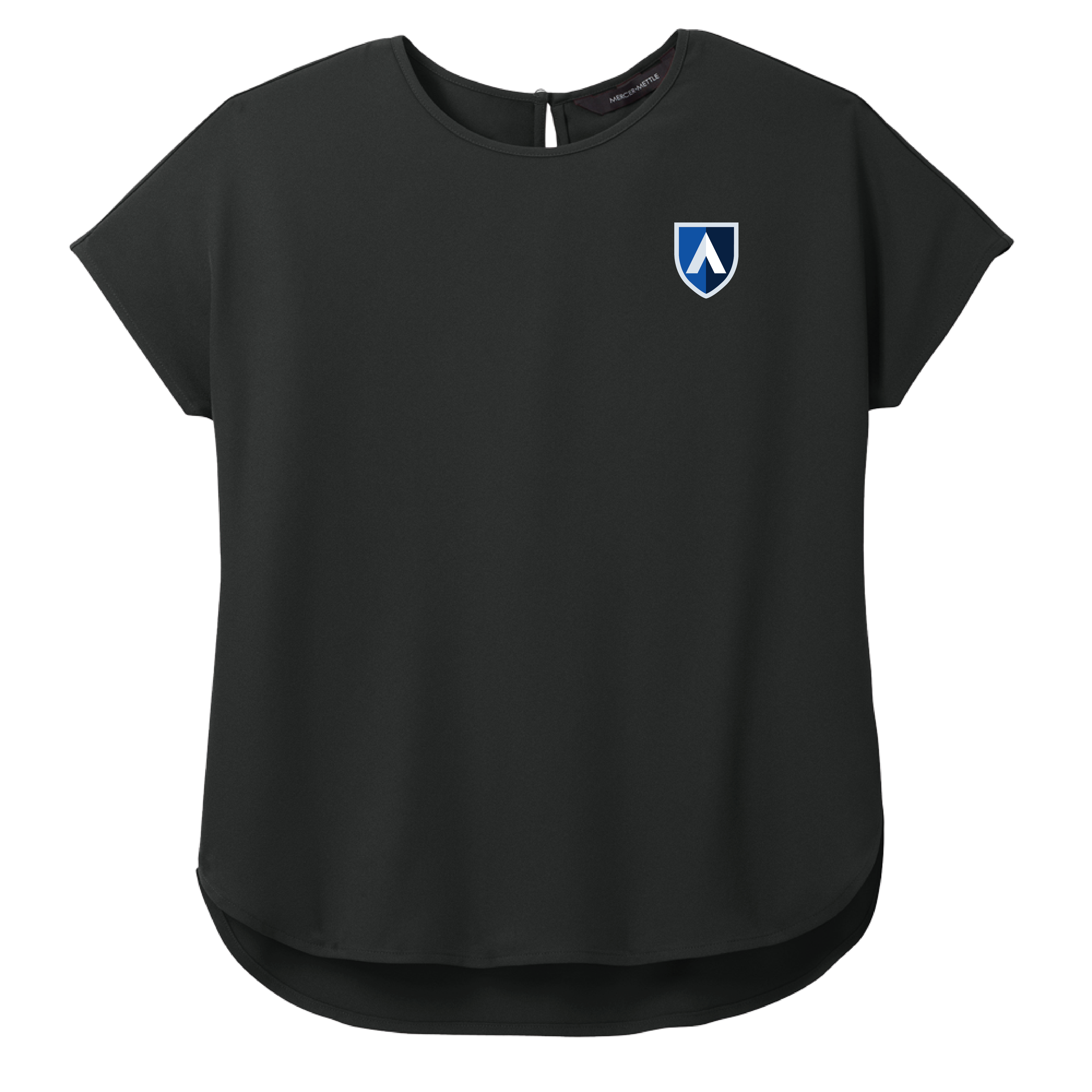 Aiken Technical Mercer + Mettle Womens Black Stretch Crepe Crew Aiken Technical College Shield