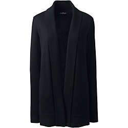 Women's Cotton Modal Shawl Collar Black Cardigan Sweater