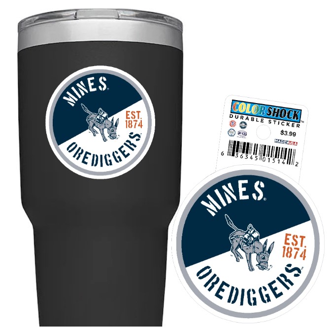 Colorado School of Mines Est. 1874 Orediggers Circle Sticker