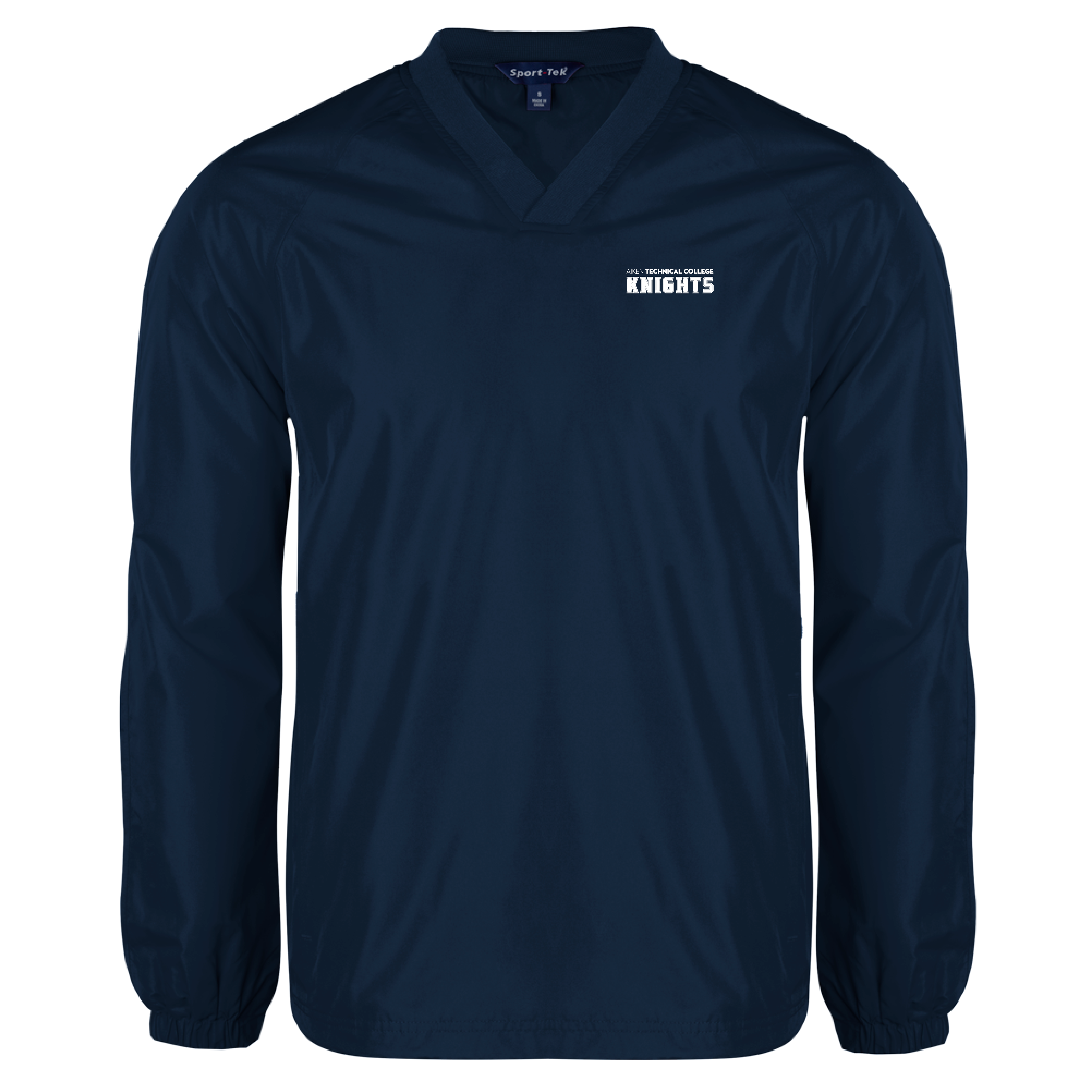 Aiken Technical Navy V Neck Raglan Windshirt Aiken TC Knights Wordmark