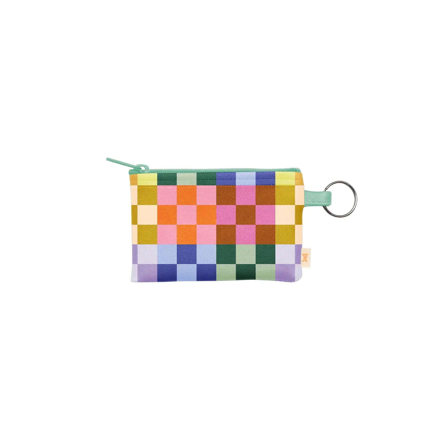 Patterned Penny Key Ring- Bold Checker