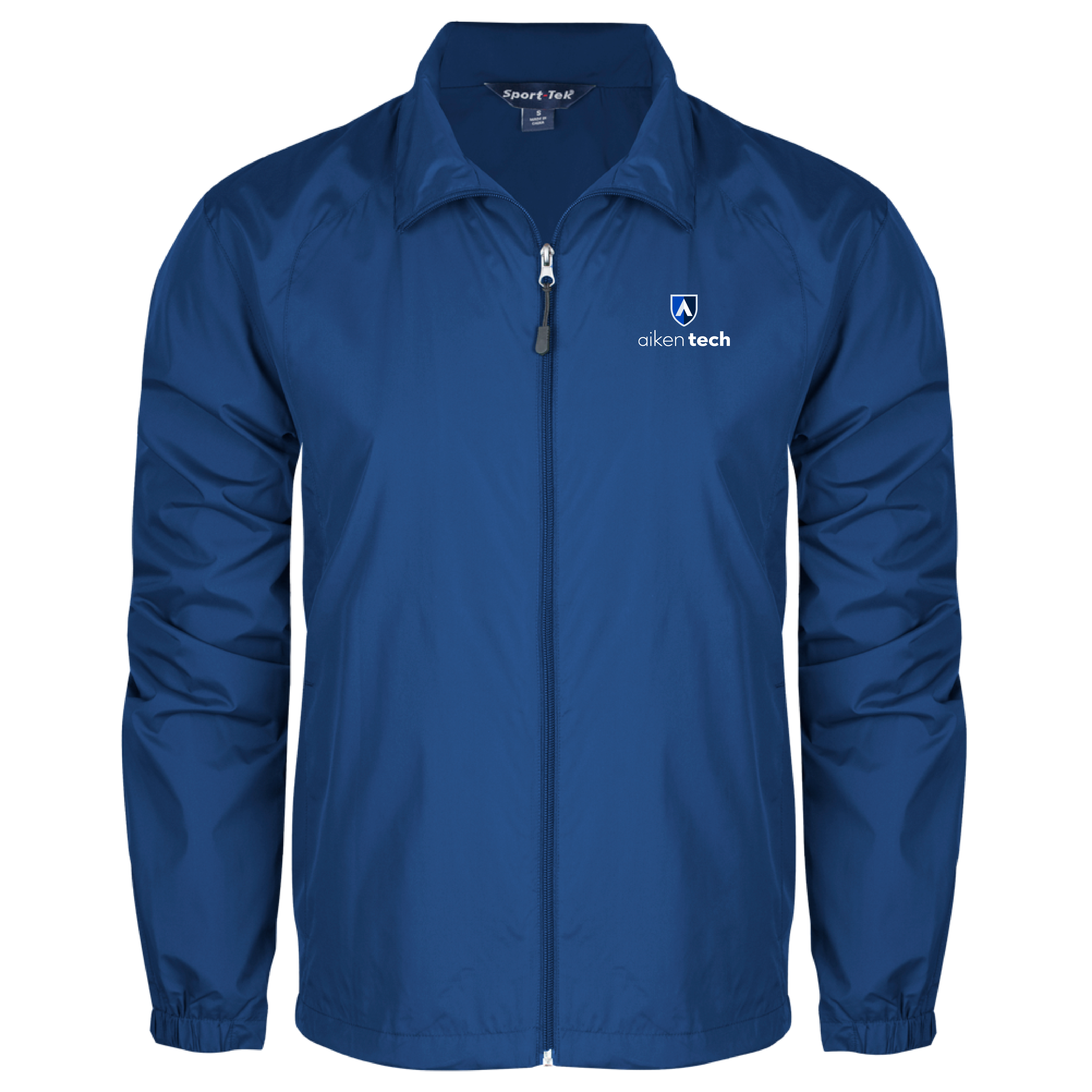Aiken Technical Royal Full Zip Wind Jacket Aiken Technical College Secondary Mark Stacked
