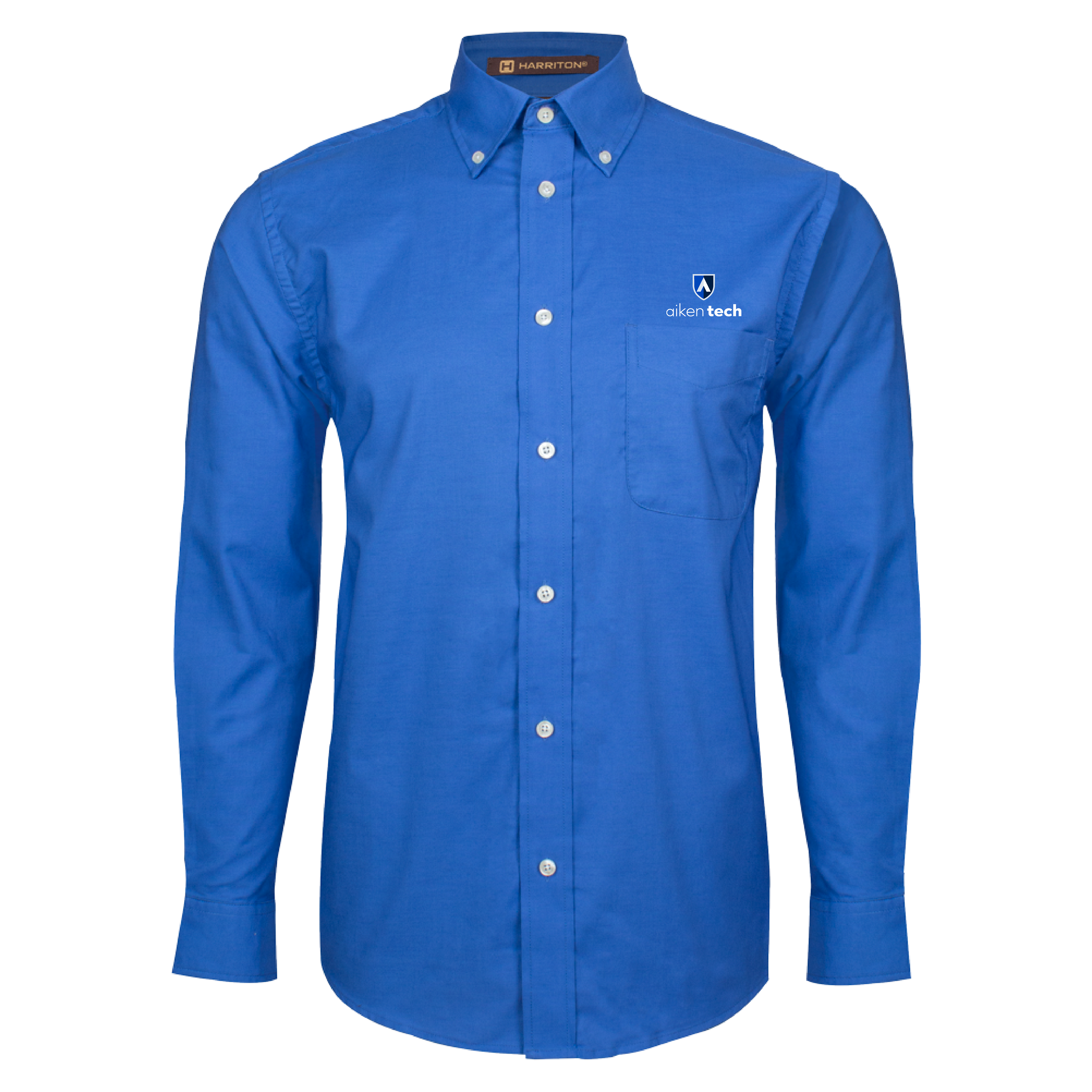 Aiken Technical Royal Oxford Long Sleeve Shirt Aiken Technical College Secondary Mark Stacked