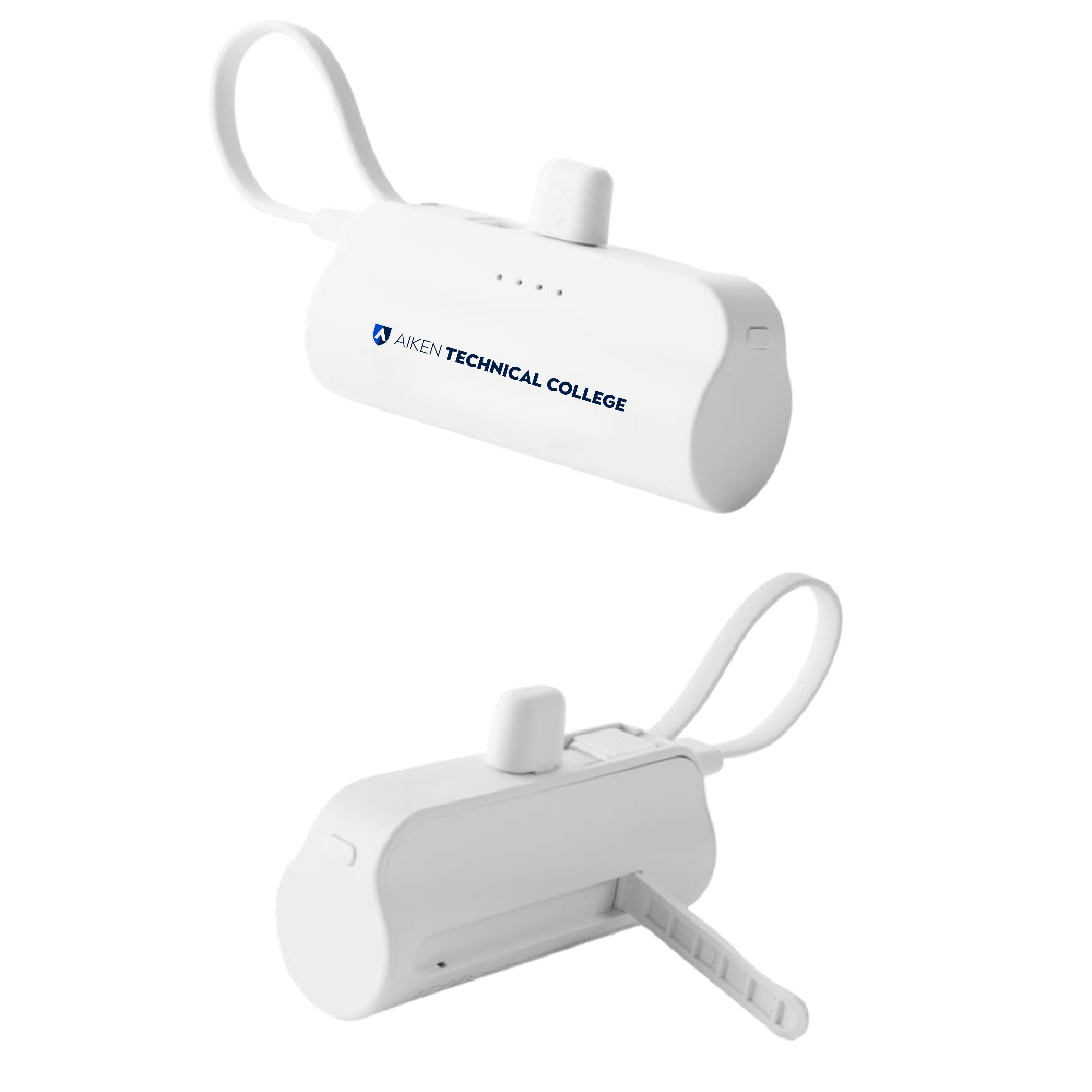 Aiken Technical Sidekick White 4500 mAh Power Bank Aiken Technical College Primary Mark Flat