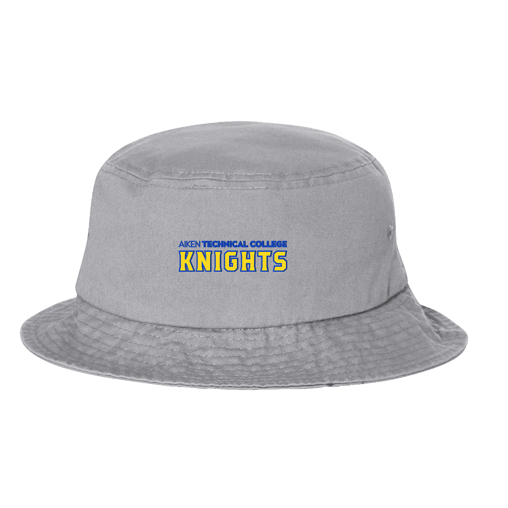 Aiken Technical Sportsman Grey Bucket Hat Aiken TC Knights Wordmark