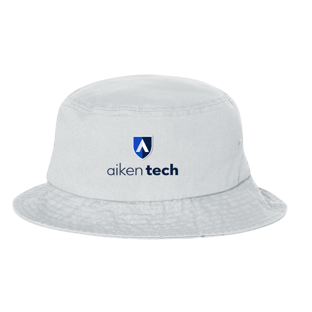 Aiken Technical Sportsman White Bucket Hat Aiken Technical College Secondary Mark Stacked