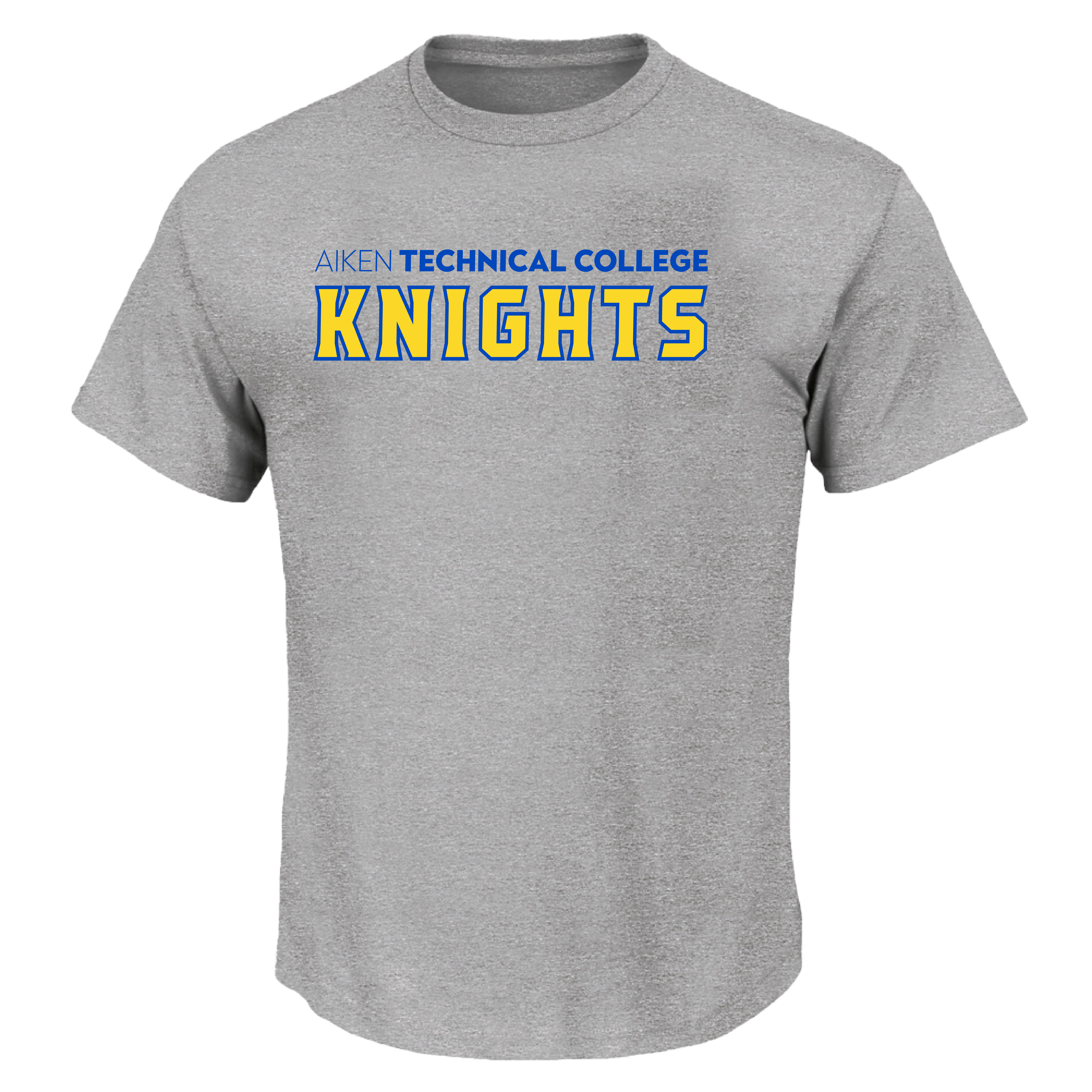 Aiken Technical Tall Heather Grey T Shirt Aiken TC Knights Wordmark