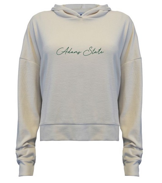 Adams State Ladies Ribbed Knit Mid-Length Hooded Sweatshirt