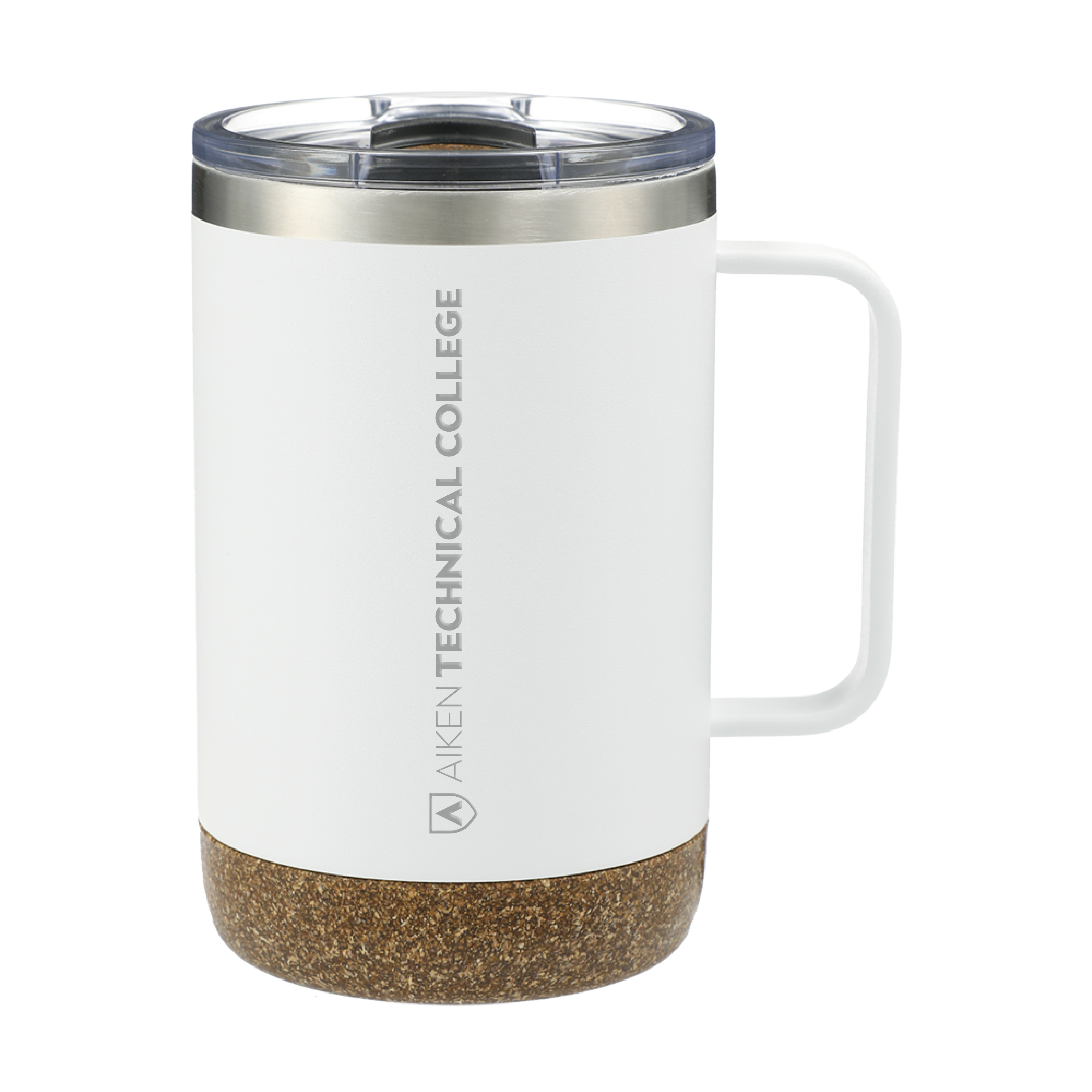 Aiken Technical Valhalla Vacuum Insulated Camp White Mug 14oz ATC Primary Mark Flat Engraved