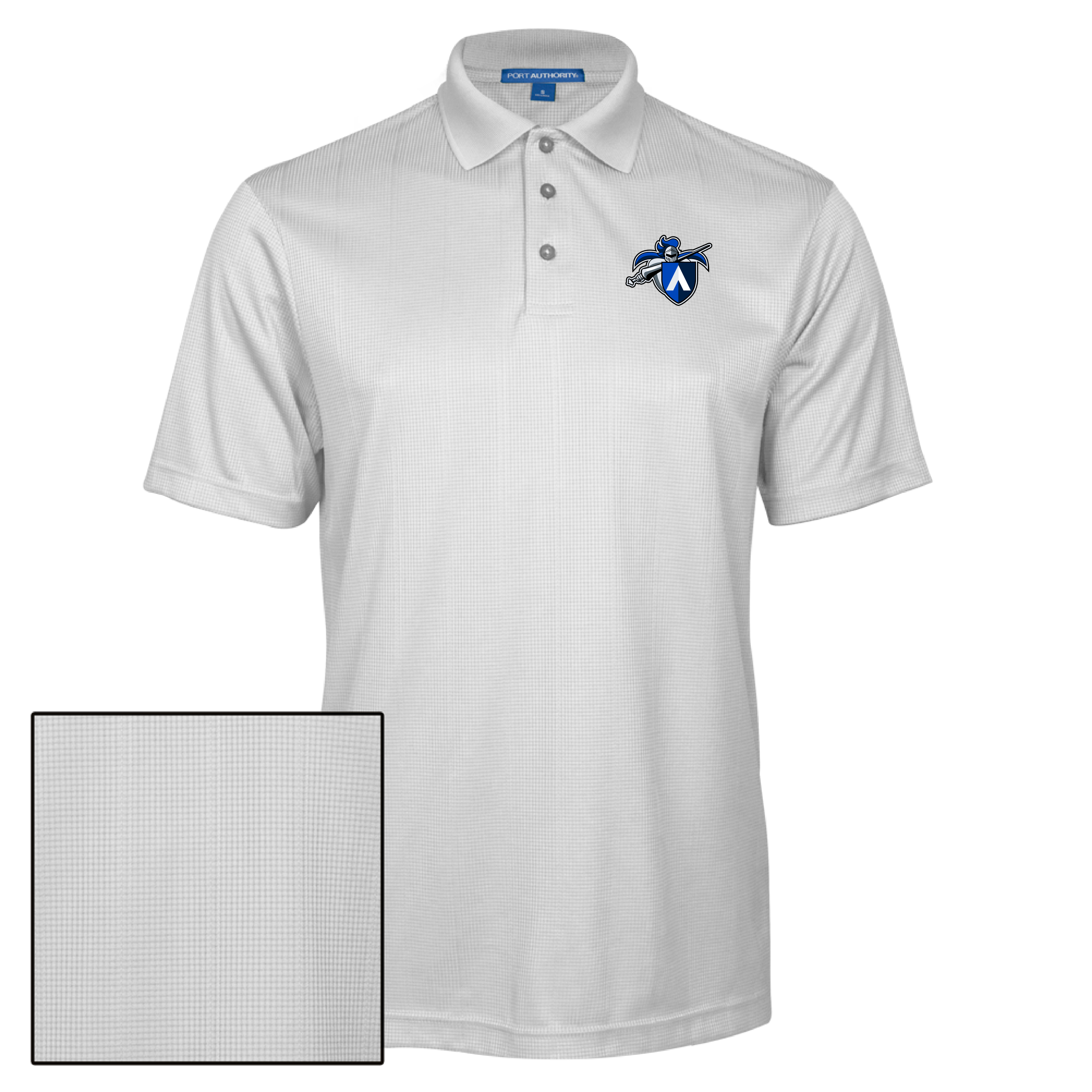 Aiken Technical White Performance Fine Jacquard Polo Aiken Tech Knight