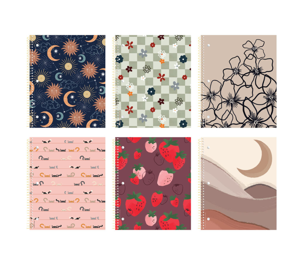 Studio Series College Ruled 1 Subject Spiral Notebook- 11 x 9, 70 Sheets, Asst Designs