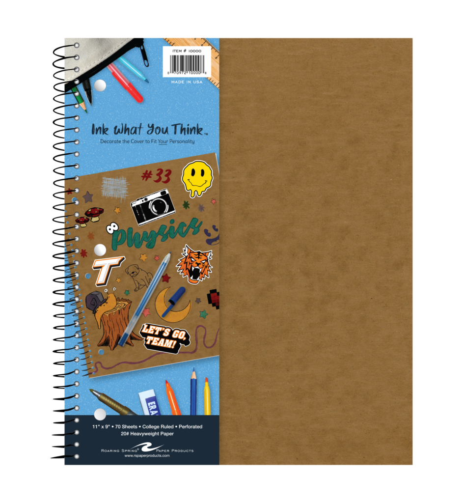 Ink What You Think™ College Ruled 1-Subj Notebook- 70 Sheets, Brown Kraft Covers