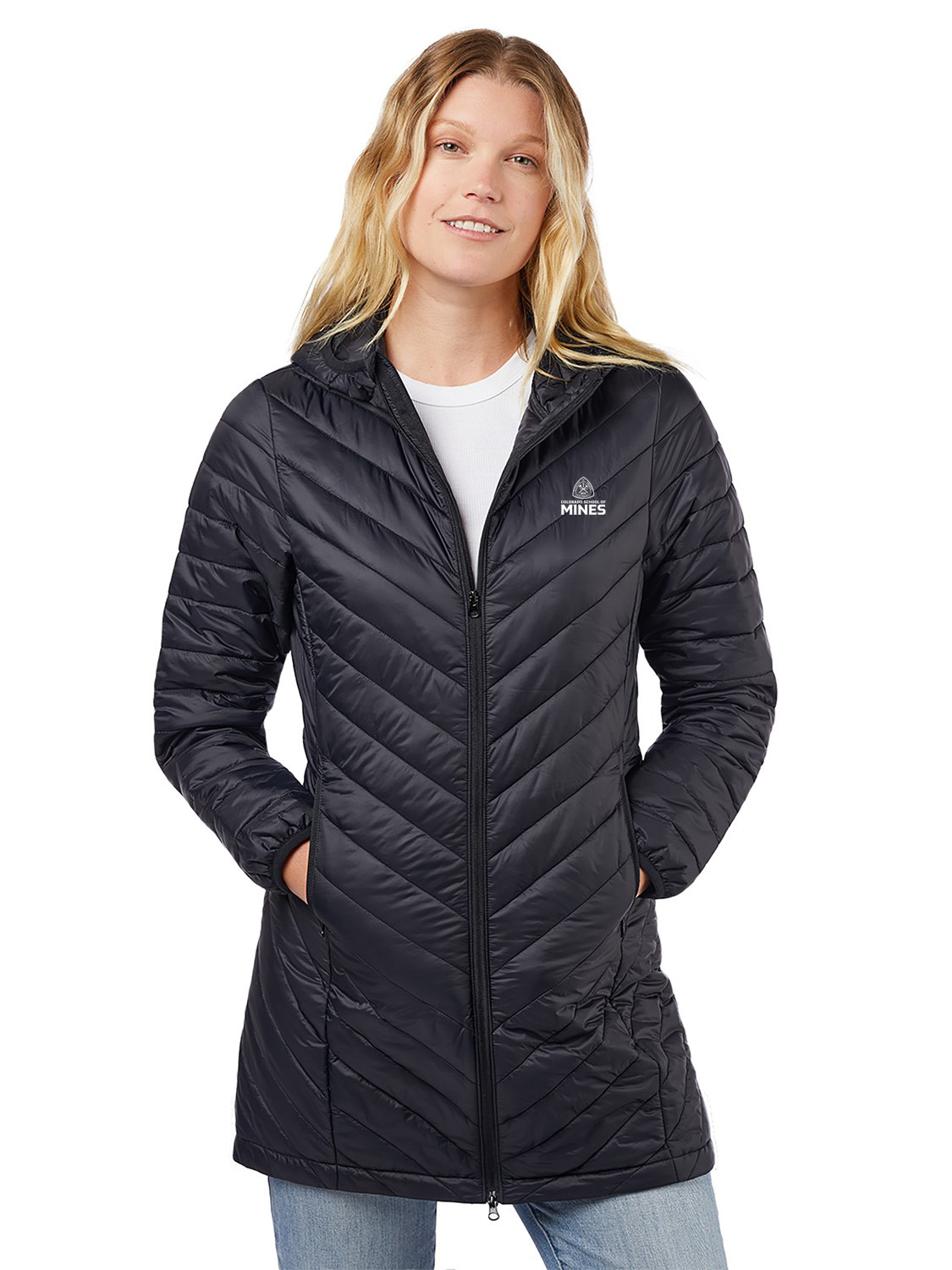 Colorado School of Mines Ladies Long Puffer Jacket