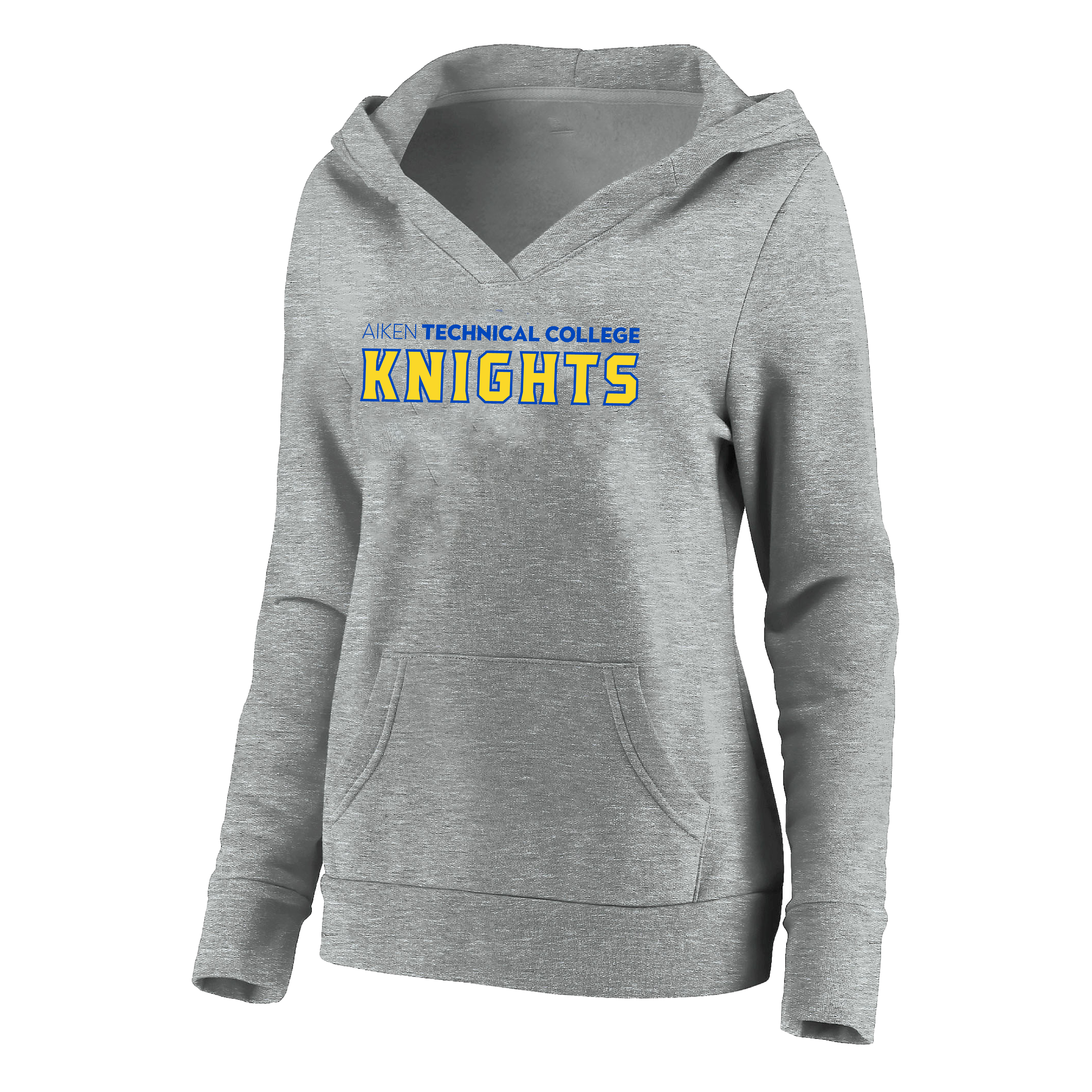 Aiken Technical Womens Plus Heather Grey Hoodie Aiken TC Knights Wordmark