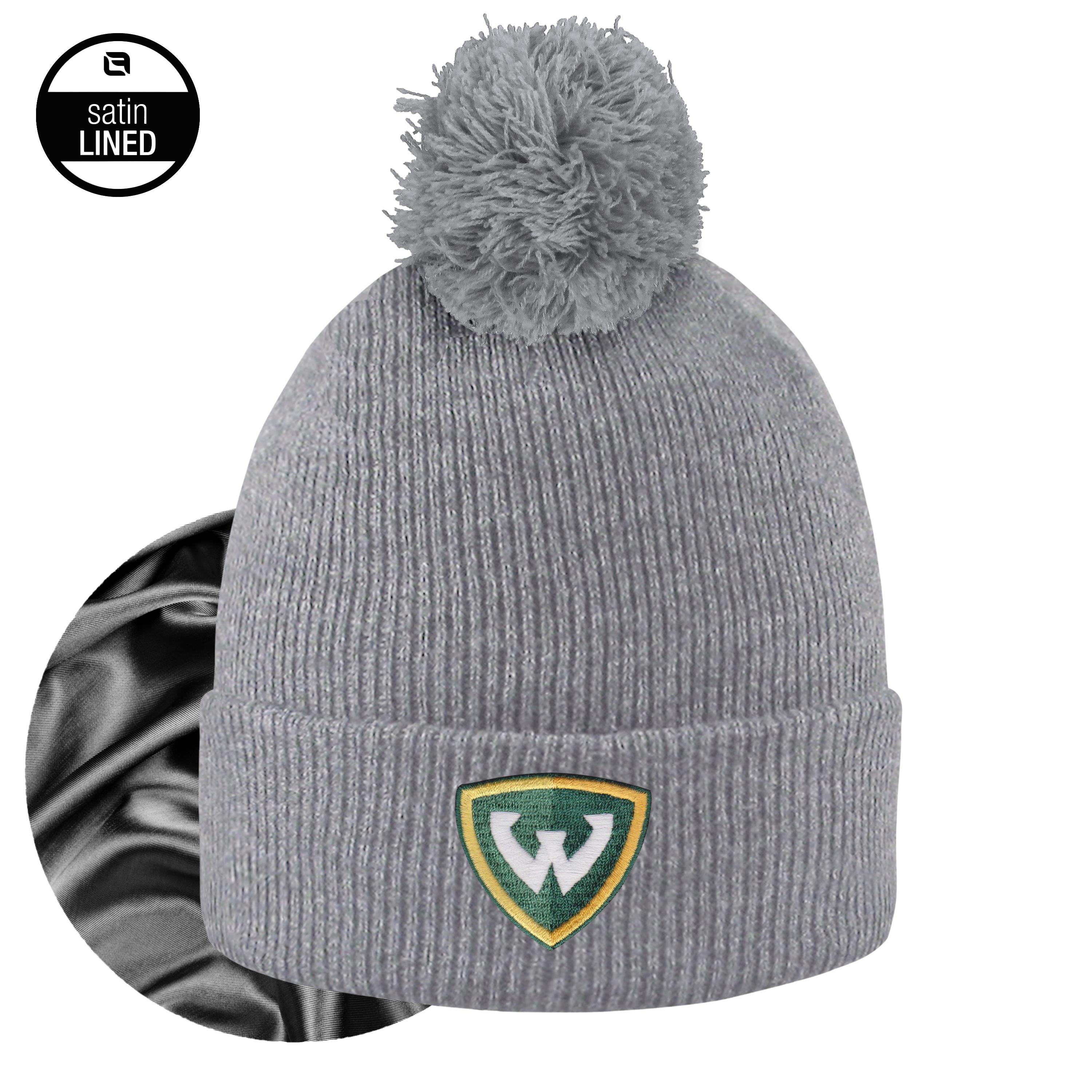 WSU Shield 'Monroe' Satin Lined Beanie w/ Pom