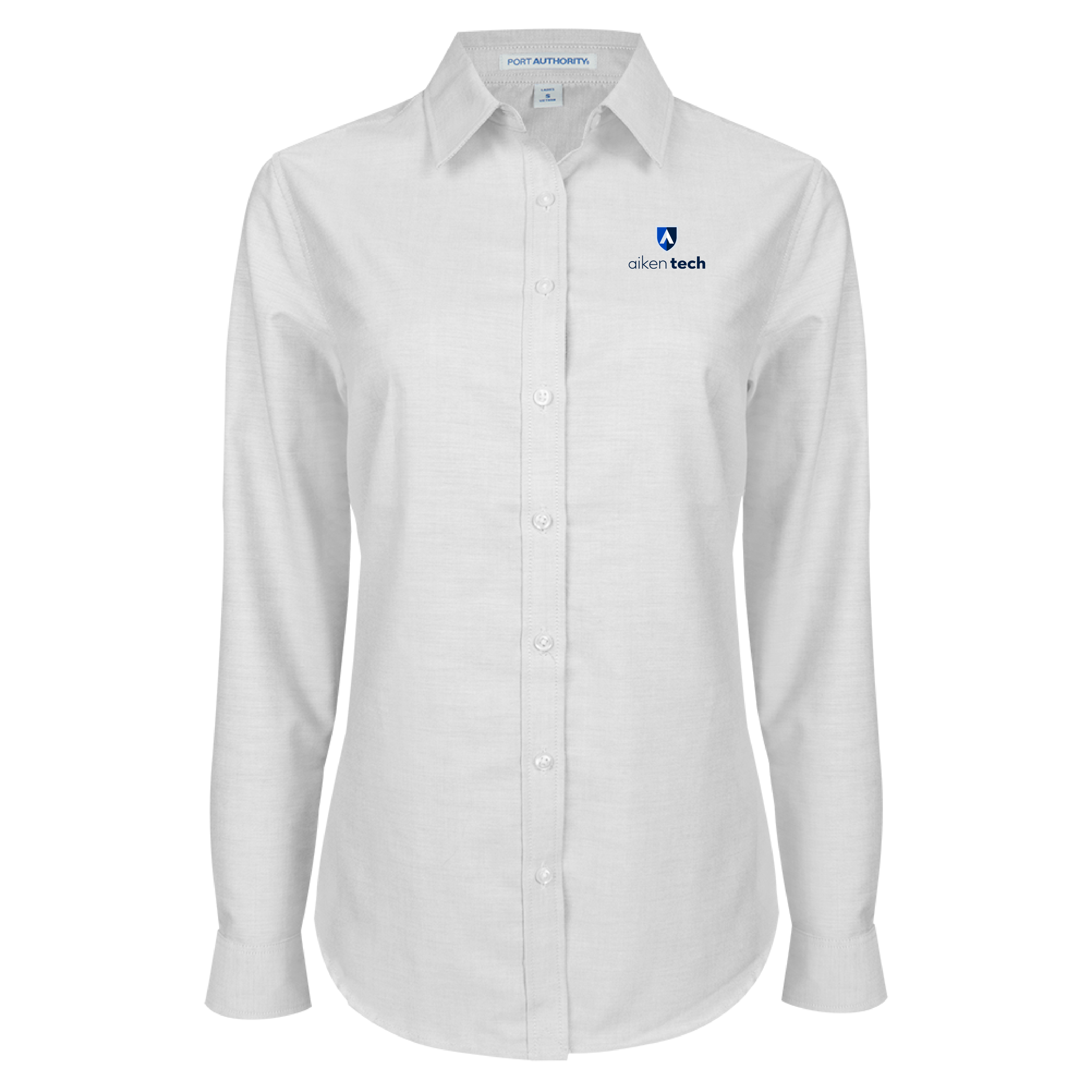 Aiken Technical Womens White Oxford Shirt Aiken Technical College Secondary Mark Stacked