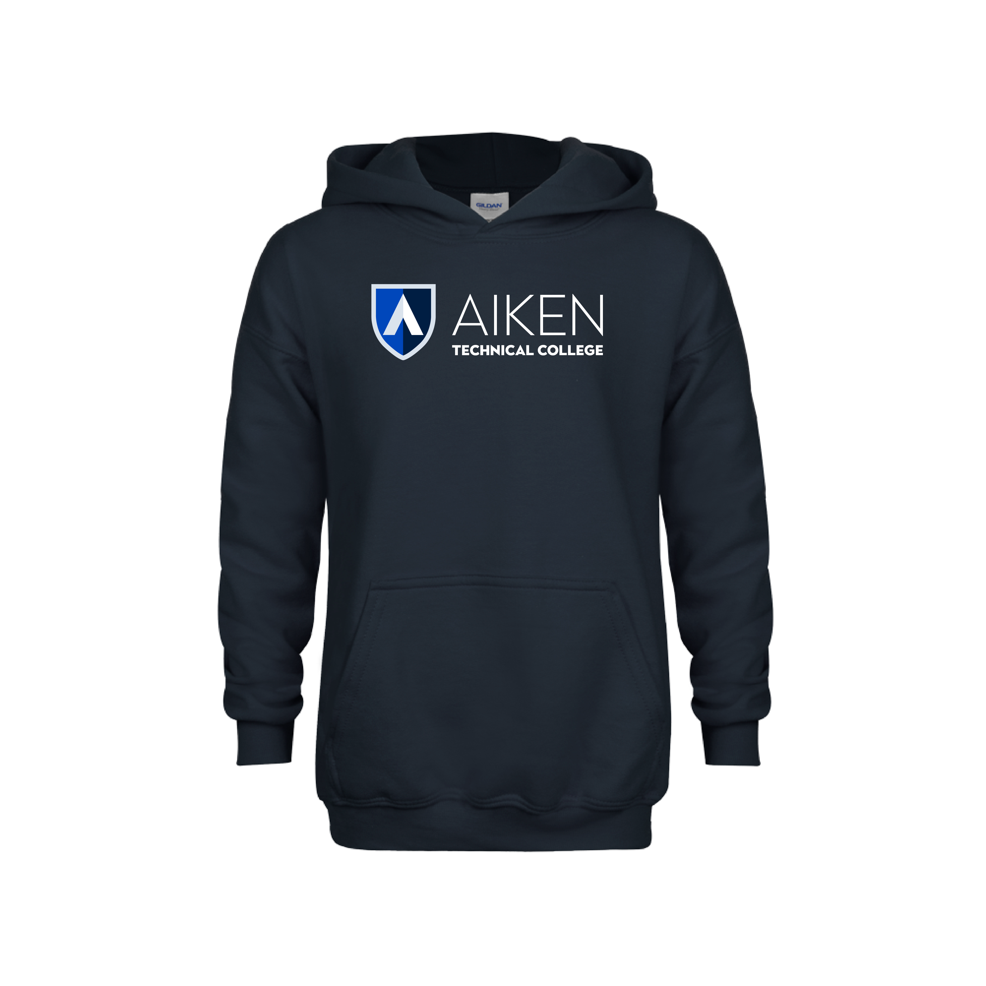 Aiken Technical Youth Navy Fleece Hoodie Aiken Technical College Primary Mark Stacked