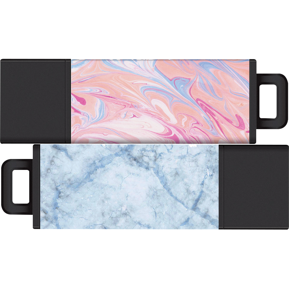 Centon DataStick Pro2 USB 2.0 Flash Drive Multi 2 2 0 16GB 2Pk Marble BubbleGum/Marble Frozen