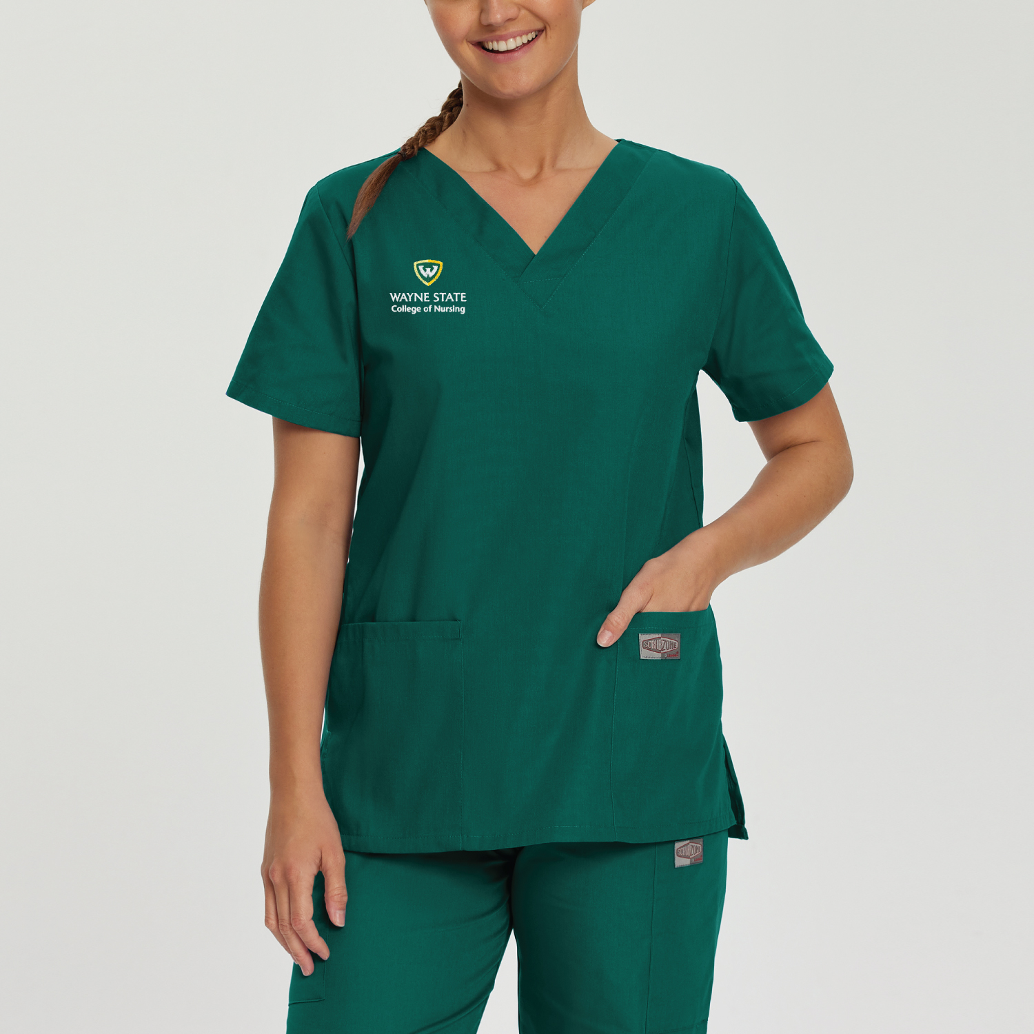 WSU Landau Scrub Zone Women's 3-Pocket V-neck Scrub Top