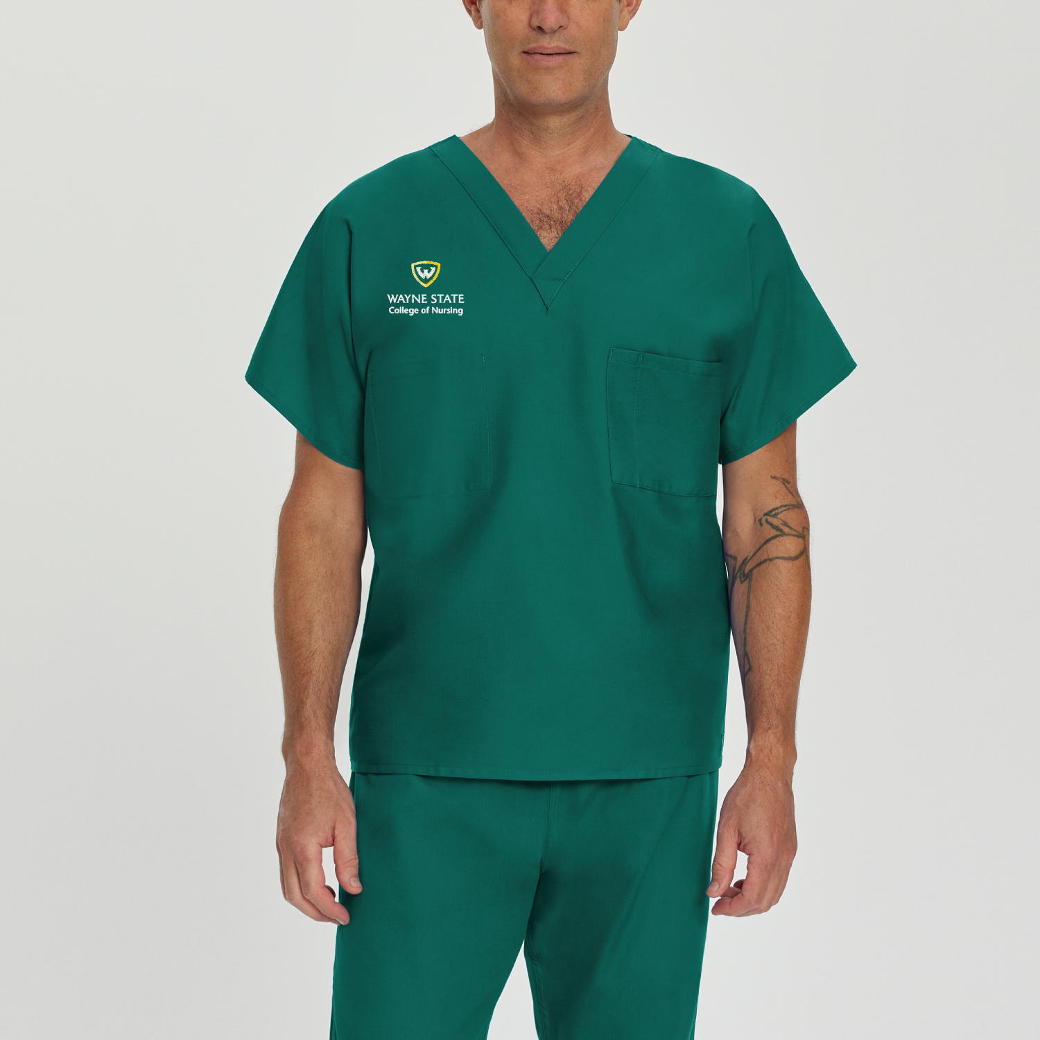 WSU Landau Essentials Unisex Reversible 1-Pocket V-neck Scrub Top