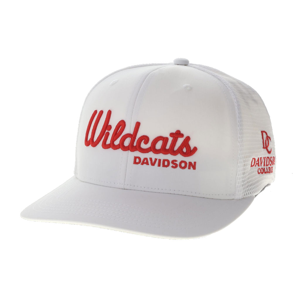 White Back 9 Trucker Hat - Wildcat Script Front / DC Over Davidson College on side