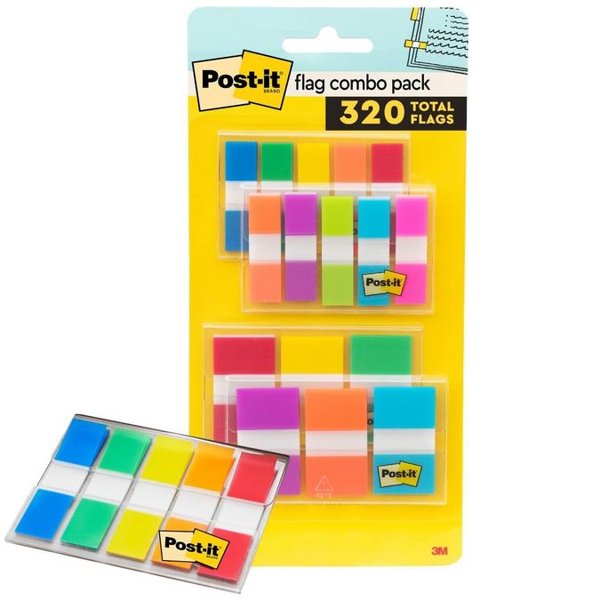 Post-it Flags Combo Pack, 4 On-The-Go Dispensers/Pack