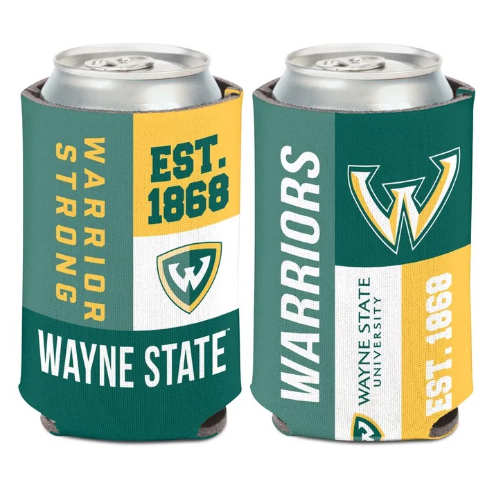 Wayne State Warriors Color Block Can Cooler 12oz