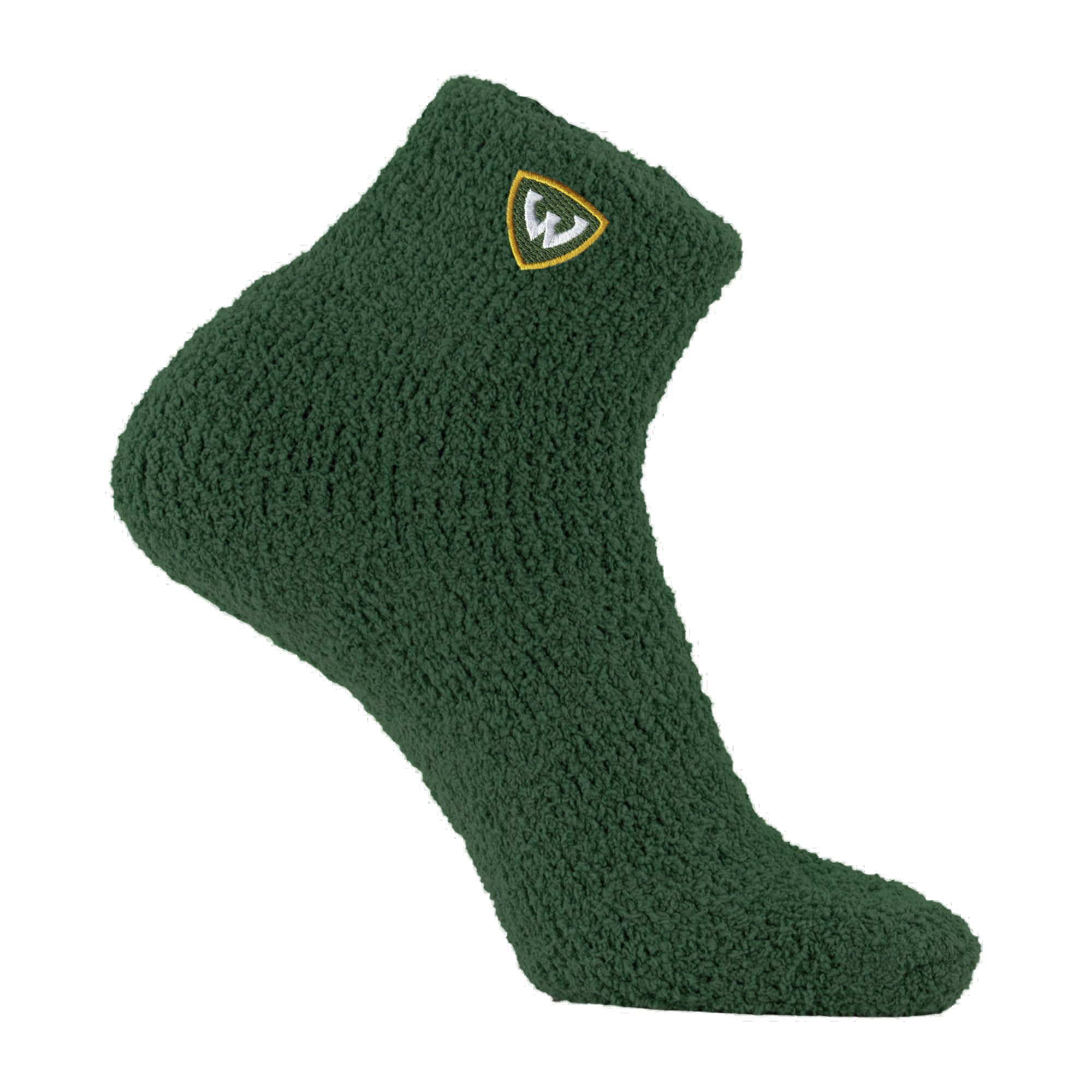 WSU Shield Solid Cozy Adult Socks