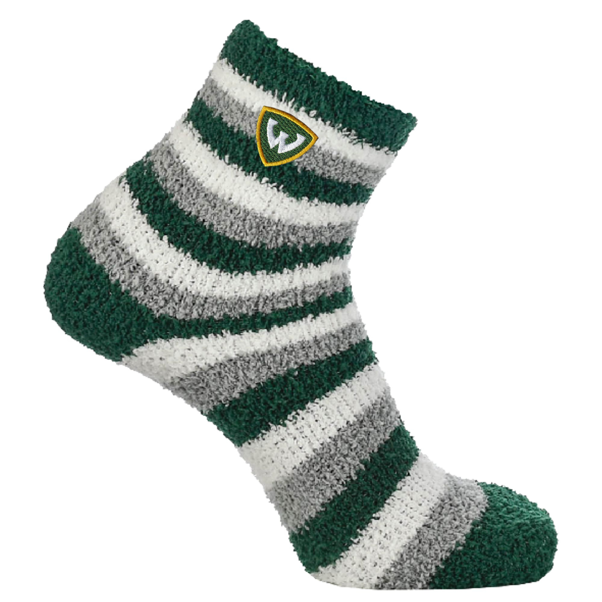 WSU Shield Stripe Cozy Adult Socks