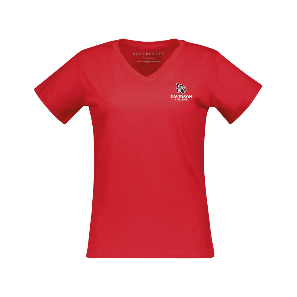 Women's Red V Neck Tee
