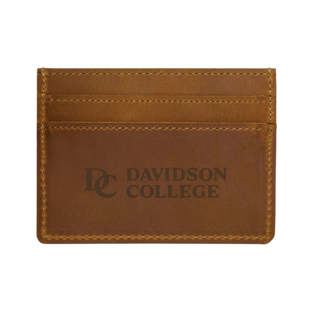 Davidson College Crazy Horse Leather Card Holder