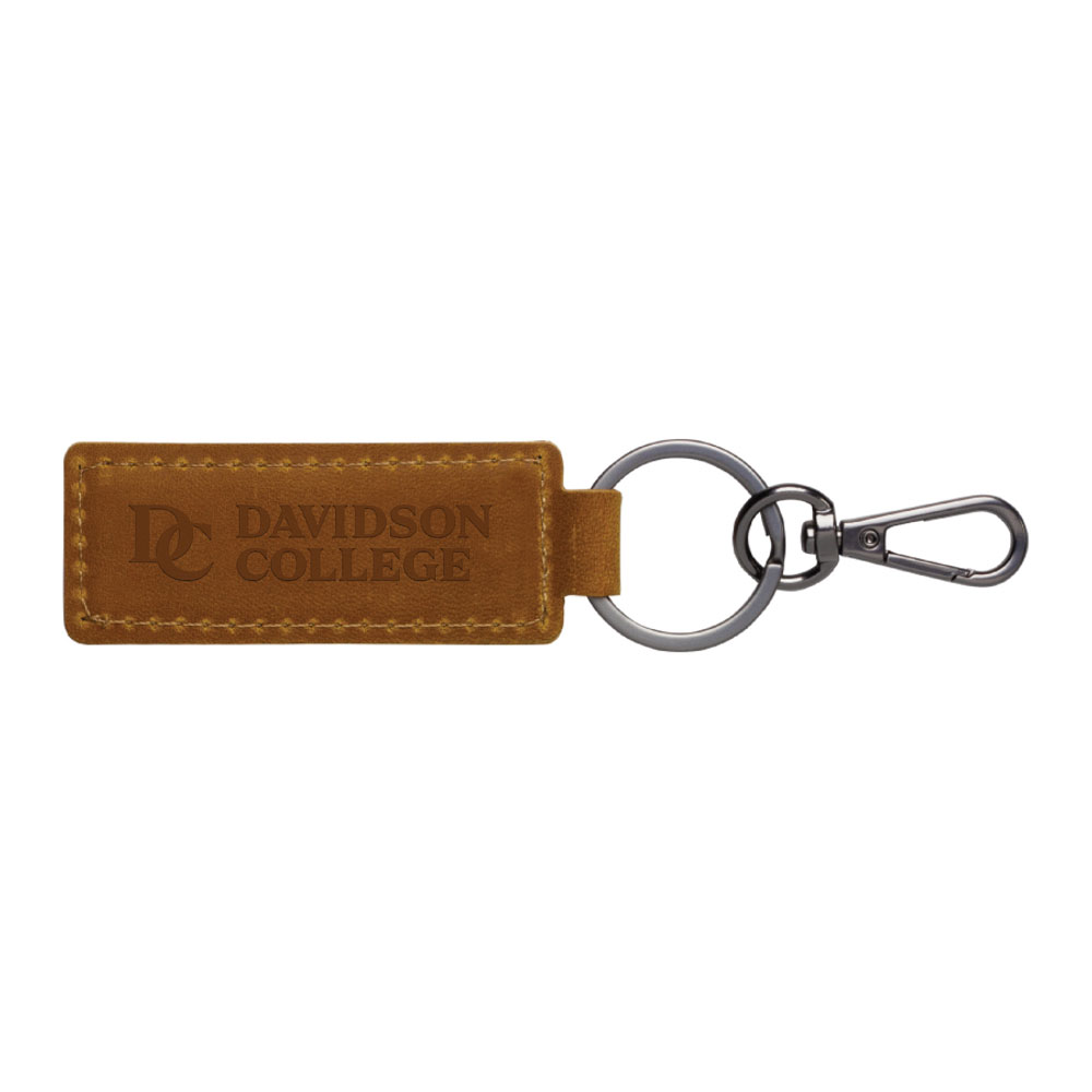 Davidson College Leather Keytag With Clasp