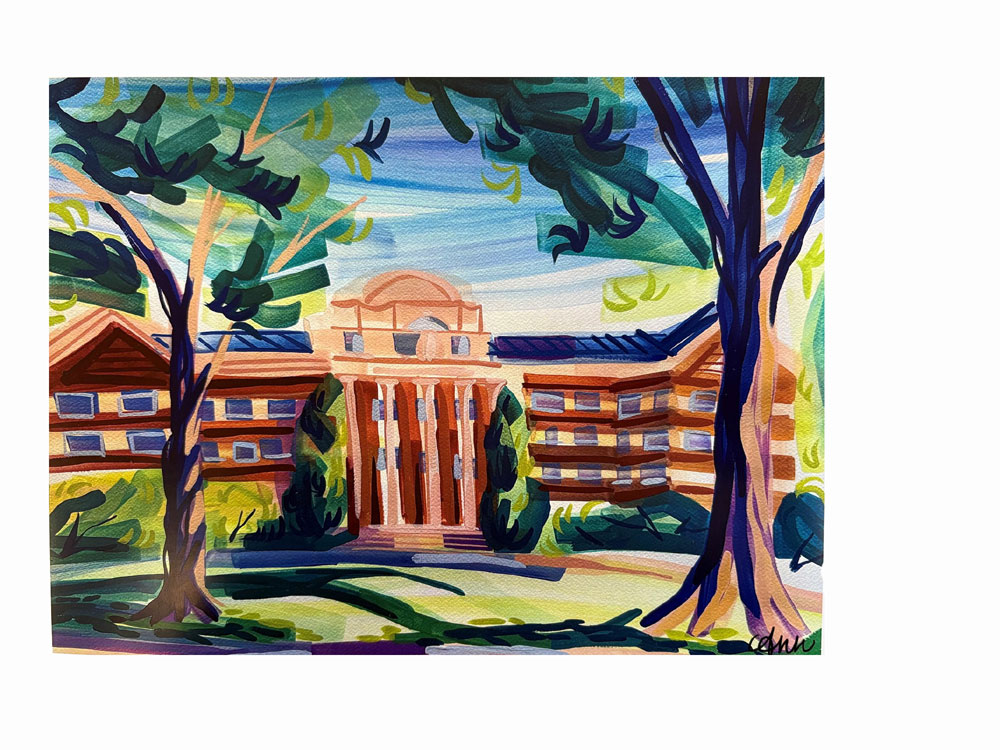 Davidson College Chambers Building Print