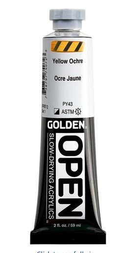 GOLDEN OPEN Slow-Drying Acrylic Paint-Yellow Ochre