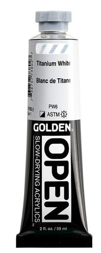 GOLDEN OPEN Slow-Drying Acrylic Paint- Titanium White